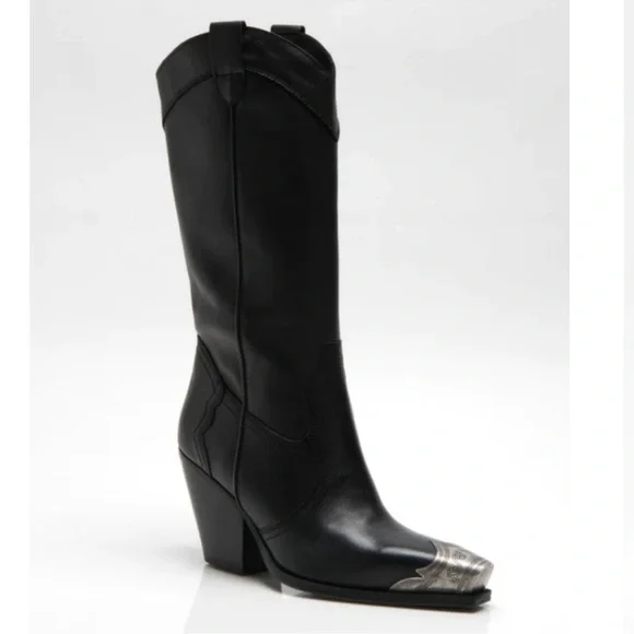 Free People Brayden Western Boots black leather.  Size 37.5 - Picture 8 of 15